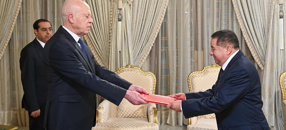 Embajador José Antonio Solarte Gómez presentó Cartas Credenciales ante el Presidente la República Tunecina, Kais Saied